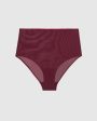 Understatement Underwear - Mesh Highwaist Briefs - Burgundy Neon Pink Online now