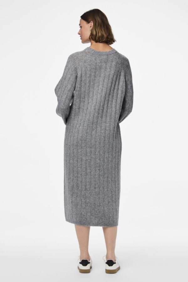 Pieces - Pcmaggy Ls Knit Dress - 4542705 Medium Grey Melange Online Sale