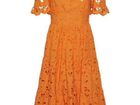 Y.A.S - Yaskanikka 2 4 Midi Dress - 4458377 Vibrant Orange Online Hot Sale