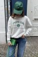 Pieces - Pcarina Ls O-Neck Sweatshirt - 4756907 Light Grey Melange Green Embroidery Online