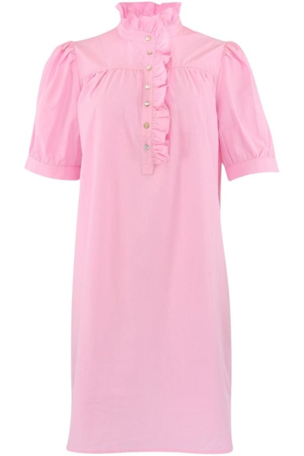 Continue - Ariana Poplin Dress Ss - 700 Pink Cheap