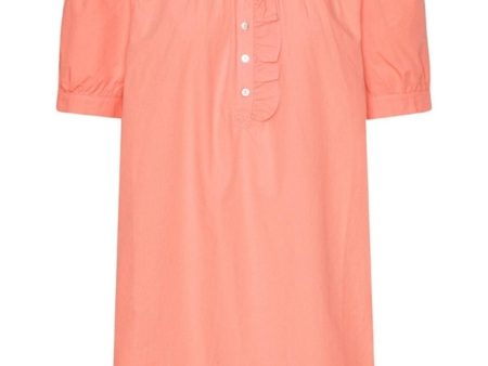 Continue - Ariana Poplin Dress Ss - Coral For Discount