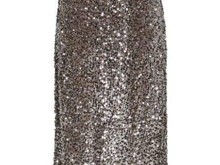 Pieces - Pckam Midi Skirt - 4641526 Morel Silver Sequins Online Hot Sale