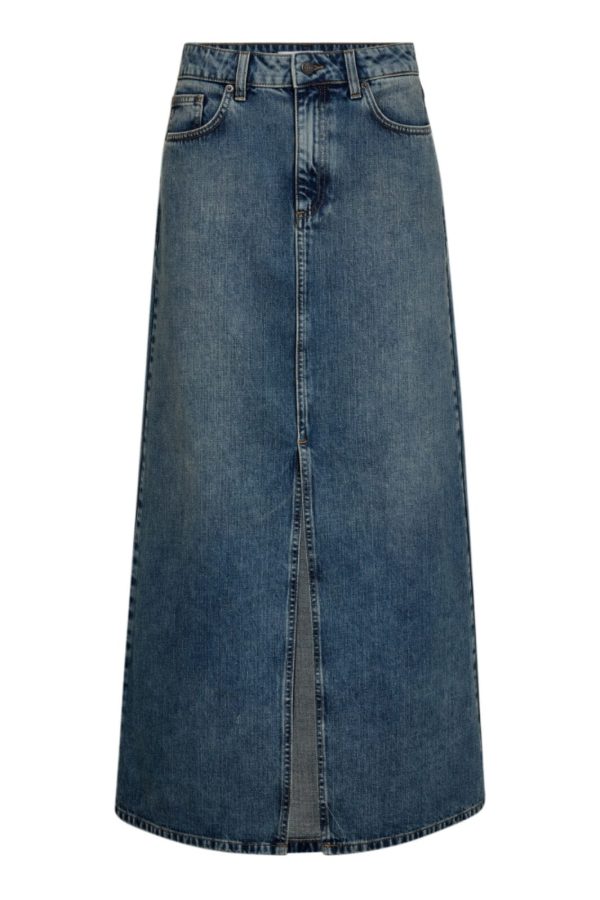 Co´couture - Darincc Long Slit Skirt 34148 - 552 Denim Blue Online now