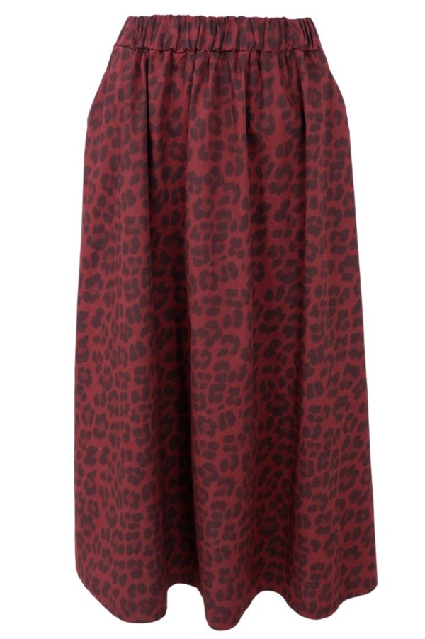 Black Colour - Bcabbie Leo Skirt - Wine Leopard Online