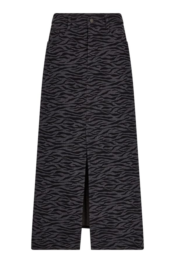 Co´couture - Zebracc Denim Slit Skirt 34162 - 96 Black Online now