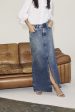 Co´couture - Darincc Long Slit Skirt 34148 - 552 Denim Blue Online now