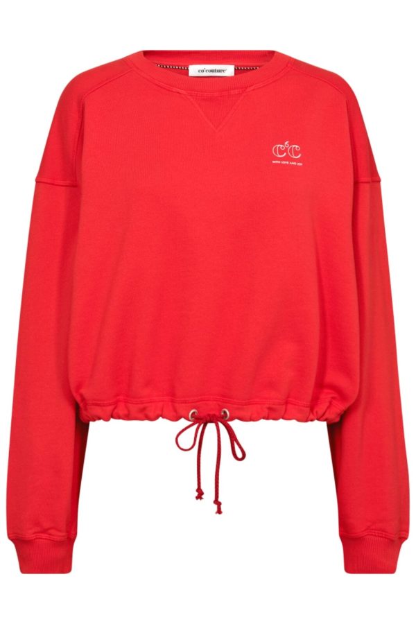 Co´couture - Cleancc Crop Tie Sweat 37018 - 66 Flame Online Sale