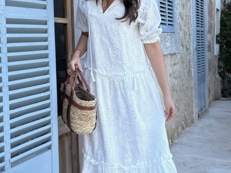 BYIC - Sonjaic Long Dress - we White Embroidery For Cheap