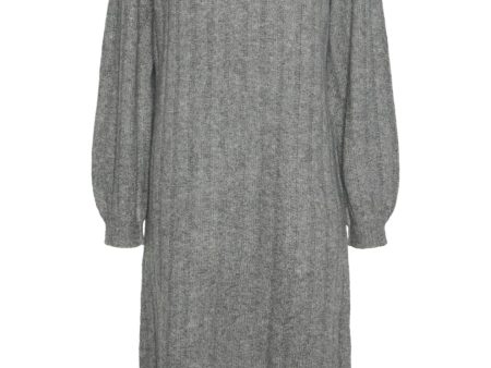 Pieces - Pcmaggy Ls Knit Dress - 4542705 Medium Grey Melange Online Sale