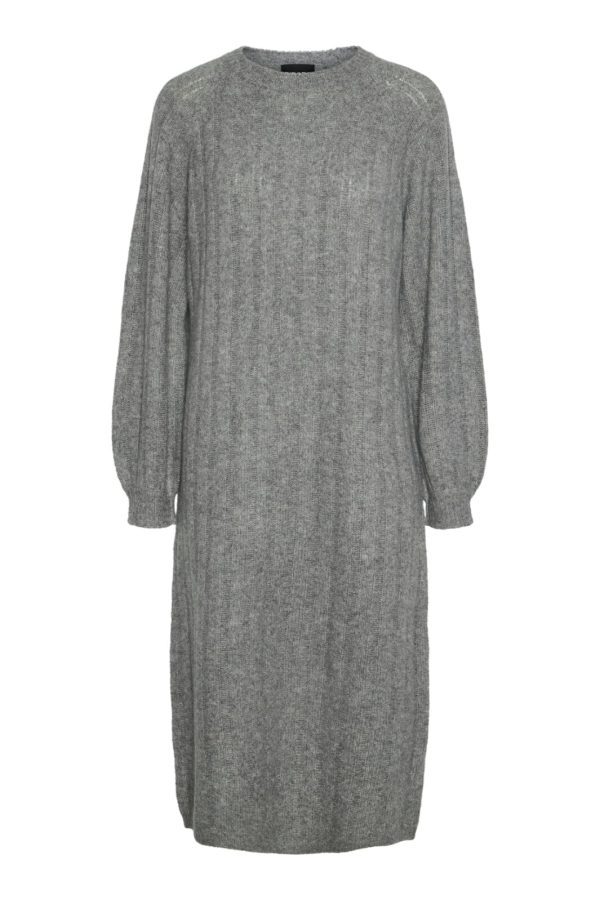 Pieces - Pcmaggy Ls Knit Dress - 4542705 Medium Grey Melange Online Sale