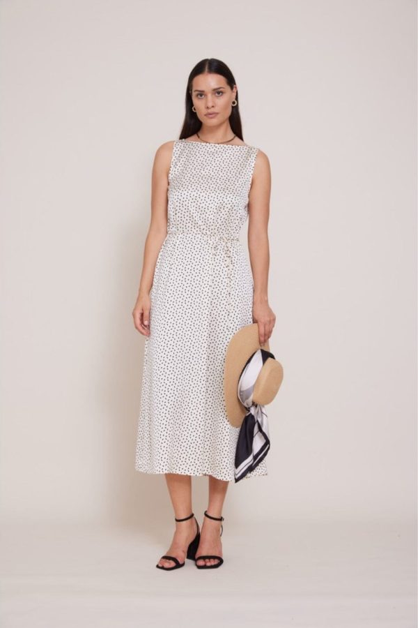 Bruuns Bazaar - AcaciaBBKarola dress - Cream black dot print Online Sale