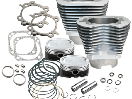 S&S Cycle 99-06 BT 4-1 8in Bore Cylinder & Piston Kit - Silver on Sale